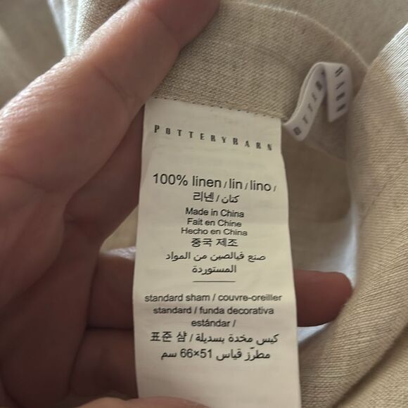 Pair Pottery Barn Flax Linen Shams-Standard size - Picture 3 of 6